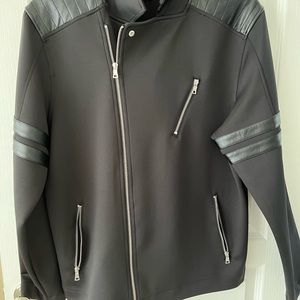 Black mens motorcycle style jacket